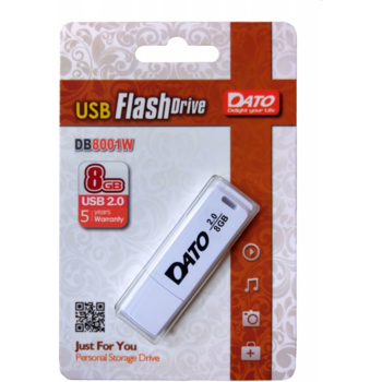 Флеш Диск Dato 8Gb DB8001 DB8001W-08G USB2.0 белый