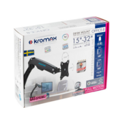Кронштейн для мониторов Kromax OFFICE-8 черный (настольный для мон. 15"-34", max 2-8 кг, 6 ст св., нак. ±80°, пов. 360°) (24040)