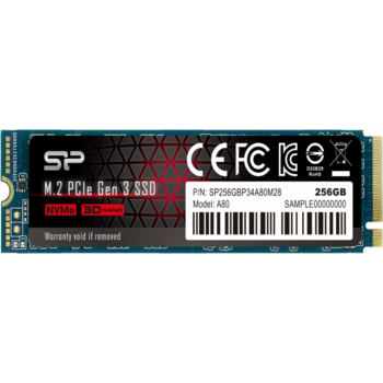 Твердотельный накопитель Solid State Disk Silicon Power P34A80 256Gb PCIe Gen3x4 M.2 PCI-Express (PCIe) SP256GBP34A80M28