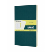 Блокнот Moleskine VOLANT QP721K31M20 Large 130х210мм 96стр. линейка мягкая обложка зеленый/желтый цитрон (2шт)