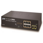 коммутатор коммутатор/ PLANET IPv4/IPv6, 8-Port Managed 802.3at POE+ Gigabit Ethernet Switch + 2-Port 100/1000X SFP (120W)