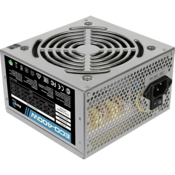 Блок питания Aerocool 400W Retail ECO-400W ATX v2.3 Haswell, fan 12cm, 400mm cable, power cord, 20+4P, 12V 4P, 1x PCI-E 6P, 2x SATA, 2x PATA, 1x FDD