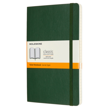 Блокнот Moleskine CLASSIC SOFT QP616K15 Large 130х210мм 192стр. линейка мягкая обложка зеленый