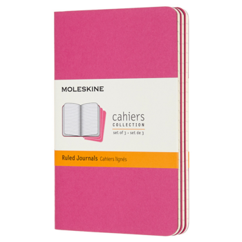 Блокнот Moleskine CAHIER JOURNAL CH011D17 Pocket 90x140мм обложка картон 64стр. линейка розовый неон (3шт)