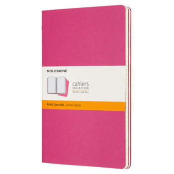 Блокнот Moleskine CAHIER JOURNAL CH016D17 Large 130х210мм обложка картон 80стр. линейка розовый неон (3шт)