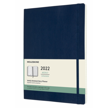 Еженедельник Moleskine CLASSIC SOFT WKNT XL 190х250мм 144стр. мягкая обложка синий сапфир