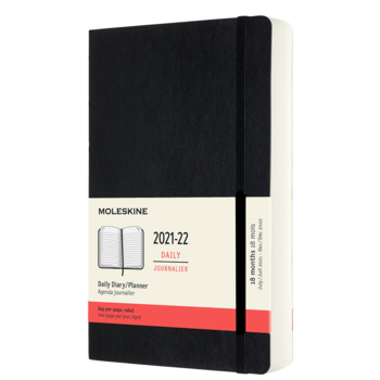 Еженедельник Moleskine ACADEMIC SOFT Large 130х210мм датир.18мес 592стр. мягкая обложка черный