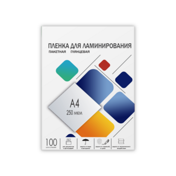 Пленка 216х303 (250 мик) 100 шт. Пленка 216х303 (250 мик) 100 шт./ Пленка для ламинирования A4, 216х303 (250 мкм) глянцевая 100шт, ГЕЛЕОС [LPA4-250]