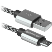 Defender USB кабель USB08-03T PRO USB2.0 Белый, AM-MicroBM, 1m, 2.1A (87803)