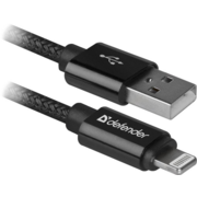 Defender USB кабель ACH01-03T PRO USB2.0 Черный, AM-LightningM, 1m,2.1A (87808)