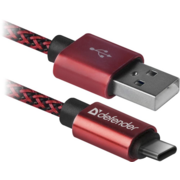 Defender USB кабель USB09-03T PRO USB2.0 Красный, AM-Type-C, 1m, 2.1A (87813)