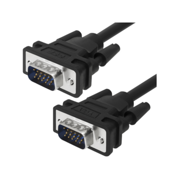 Greenconnect Кабель SVGA 0.5м чёрный, OD6.0mm. 15M / 15M GCR-VM2VM1-0.5m, 28/28 AWG, двойной экран