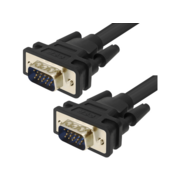 Greenconnect Кабель SVGA 5.0м чёрный, позолоченные контакты, ферритовые кольца, OD8.0mm. 15M / 15M Premium GCR-VM2VM2-5.0m, 28/28 AWG, двойной экран