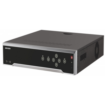32-х канальный IP-видеорегистратор c PoE 32-х канальный IP-видеорегистратор c PoE, аудиовход: двустороннее 1 RCA, видеовыход: 1 VGA до 1080Р, 2 HDMI до 4К, 1 CVBS; аудиовыход: 1 RCA, Вх поток 256Мб/с, исх поток 256Мб/с, разрешение записи до 12Мп, синхр.во