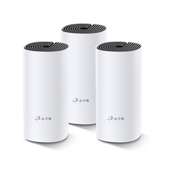 TP-Link Deco M4(3-pack), AC1200 Домашняя Mesh Wi-Fi система, 3 устройства, до 300 Мбит/с на 2,4 ГГц + до 867 Мбит/с на 5 ГГц, 2 встр. антенны, 2 гиг. порта (автоопределение WAN/LAN)