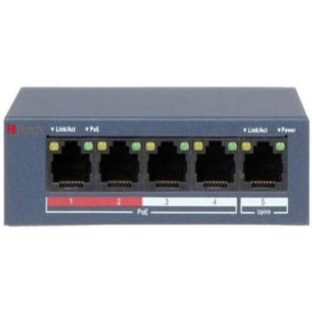 Сетевой неуправляемый коммутатор, 4 RJ45 100M PoE, 1 порт с высоким приоритетом; 1 Uplink порт 100М Ethernet; PoE: IEEE802.3af, IEEE802.3at; бюджет PoE 58Вт; поддержка режима передачи до 250м,10Мб/с, CAT5e; DC51В, 1.25A; 63Вт