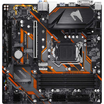 Материнская плата Gigabyte B365 M AORUS ELITE Soc-1151v2 Intel B365 4xDDR4 mATX AC`97 8ch(7.1) GbLAN+DVI+HDMI+DP