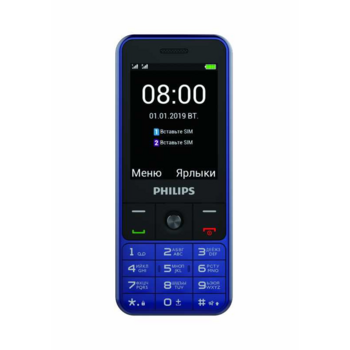 Мобильный телефон Philips E182 Xenium 32Mb синий моноблок 2Sim 2.4" 240x320 0.3Mpix GSM900/1800 GSM1900 MP3 FM microSD max16Gb