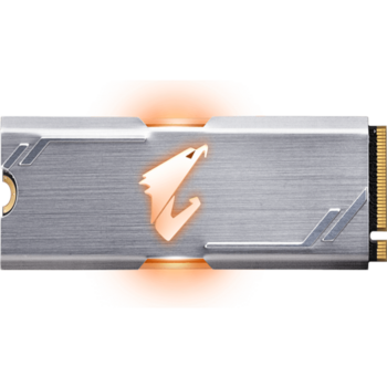 Твердотельный накопитель GIGABYTE AORUS SSD 512GB RGB, 3D TLC, M.2 (2280), PCIe Gen 3.0 x4, NVMe, R3480/W2000