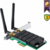 TP-Link Archer T4E, AC1200 Двухдиапазонный Wi-Fi адаптер PCI Express, до 300 Мбит/с на 2,4 ГГц + до 867 Мбит/с на 5 ГГц, 2 внешние антенны с высоким коэффициентом усиления