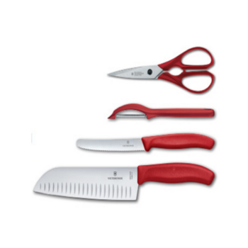 Набор ножей кухон. Victorinox Swiss Classic Kitchen Set, 4 pieces 6.7131.4G (6.7131.4G) компл.:4предм. красный подар.коробка