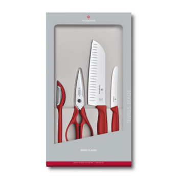 Набор ножей кухон. Victorinox Swiss Classic Kitchen (6.7131.4G) компл.:4шт красный подар.коробка