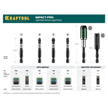Набор бит Kraftool 26191-2-50-S10 (10пред.) для шуруповертов