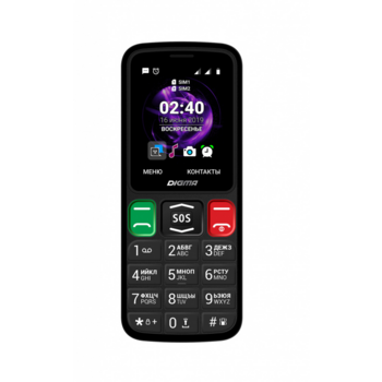 Мобильный телефон Digma S240 Linx 32Mb черный моноблок 2Sim 2.44" 240x320 0.08Mpix GSM900/1800 MP3 FM microSD max16Gb