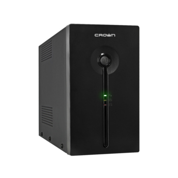 ИБП CROWN 800VA/480W, металл, 1x12V/9AH, розетки 4*IEC + 2*EURO+1*IEC bybass, трансформатор AVR 140-290V, COM порт USB, съёмный кабель 1.8м, фильтр телефонной и ethernet линии RJ11/45, USB-порт, защита батареи, от перегрузки, от КЗ, ПО UPS CROWN 800VA/480
