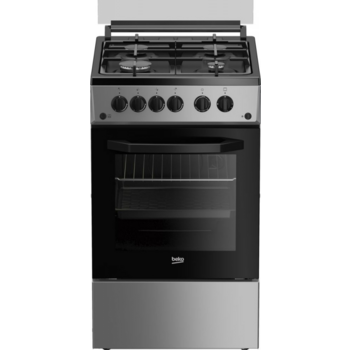 Плита Газовая Beko FSGT51138GSS серебристый (стеклянная крышка) реш.чугун