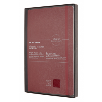 Блокнот Moleskine LIMITED EDITION LEATHER LCLH31HF1BOX Large 130х210мм натур. кожа 176стр. линейка твердая обложка красный