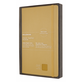 Блокнот Moleskine LIMITED EDITION LEATHER LCLH31HM17BOX Large 130х210мм натур. кожа 176стр. линейка твердая обложка желтый