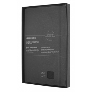 Блокнот Moleskine LIMITED EDITION LEATHER LCLH31SBKBOX Large 130х210мм натур. кожа 176стр. линейка мягкая обложка черный