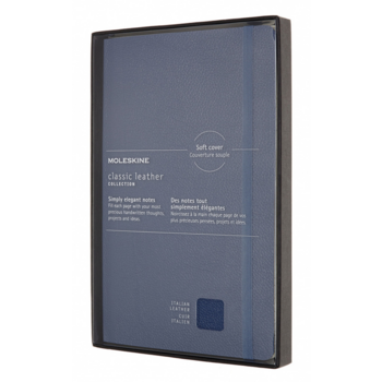 Блокнот Moleskine LIMITED EDITION LEATHER LCLH31SB41BOX Large 130х210мм натур. кожа 176стр. линейка мягкая обложка синий