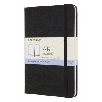 Блокнот для рисования Moleskine ART SKETCHBOOK ARTQP054 Medium 115x180мм 88стр. нелинованный твердая обложка черный