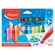 Фломастеры Maped Color`Peps Jumbo Mini Power 846612 смываемые 12цв. двусторонние со штампами