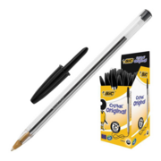 Ручка шариковая Bic CRISTAL (847897) 1мм корпус пластик прозрачный черные чернила коробка картонная