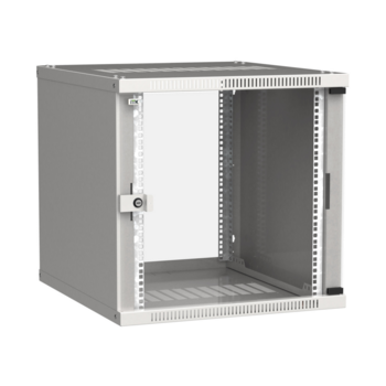 Шкаф коммутационный ITK Linea WE (LWE3-12U66-GF) настенный 12U 600x600мм пер.дв.стекл направл.под закл.гайки 50кг серый 550мм 200град. 585мм IP20 сталь