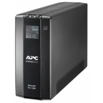 Источник бесперебойного питания Back-UPS Pro BR 1300VA, 780 Вт, ЖК-интерфейс, автоматическое регулирование напряжения, защита от перенапряжения линий Ethernet и DSL / Fax / Modem, USB или последовательное соединение, резервный аккумулятор 6 розеток IEC320