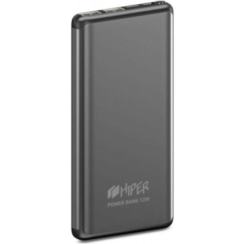 Мобильный аккумулятор Hiper MS10000 Space Gray Li-Pol 10000mAh 2.4A+2A графит 2xUSB