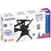 Кронштейн для ТВ KROMAX DIX-19 black (max VESA 400x400 мм, настенный, наклонно-поворотный, max 45 кг) (20260)