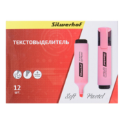 Текстовыделитель Silwerhof Soft Pastel 108033-26 скошенный пиш. наконечник 1-5мм розовый пастельный коробка