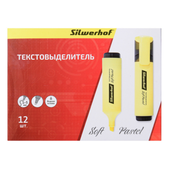 Текстовыделитель Silwerhof Soft Pastel 108033-27 скошенный пиш. наконечник 1-5мм ванильный коробка