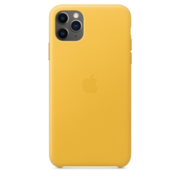 Apple iPhone 11 Pro Max Leather Case - Meyer Lemon, Кожанный чехол для Iphone 11 Pro Max цвета лимонный сироп