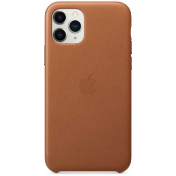 Apple iPhone 11 Pro Max Leather Case - Saddle Brown, Кожанный чехол для Iphone 11 Pro Max золотисто-коричневого цвета