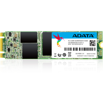 Твердотельный накопитель ADATA 512GB SSD SU800 M.2 2280 SATA 6Gb/s R/W 560/520 MB/s 3D TLC