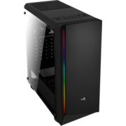 Корпус Aerocool Rift Tempered Glass без БП, ATX, боковое окно, закаленно е стекло, Card Reader,черный