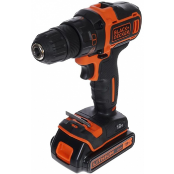 Дрель-шуруповерт Black+Decker BDCDD186K1B-QW аккум. патрон:быстрозажимной (кейс в комплекте)