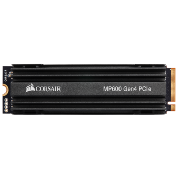 Твердотельный накопитель CORSAIR SSD Force MP600, 1000GB, M.2(22x80mm), NVMe, PCIe 4.0 x4, 3D TLC, R/W 4950/4250MB/s, IOPs 680 000/600 000, TBW 1800, DWPD 0.99, with Heat Spreader (5 лет)