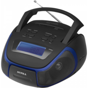Аудиомагнитола Supra BB-23MUS черный/синий 3Вт/MP3/FM(dig)/USB/SD